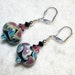 Aqua Rose Lampwork Earrings