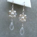 DESIGNER WEDDING EARRINGS - STERLING SILVER - SIGNATURE ARTISAN WRAPPED FRESHWATER PEARLS WITH CLEAR AND GOLDEN SHADOW COMBINATION SWAROVSKI AUSTRIAN CRYSTAL