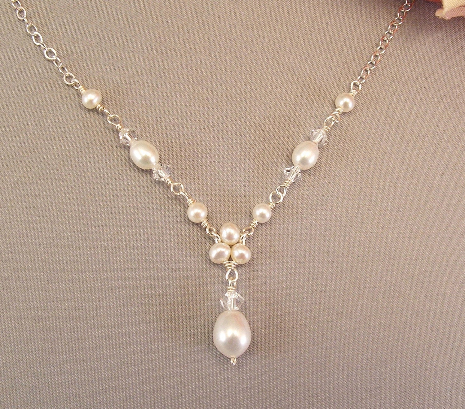 Pearl Wedding Necklaces Freshwater Pearl Jewelry Trinity