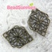 FG-FG-03014 - Nickel Free, Antique Brass diamond-shaped filigree, 12 pcs