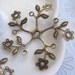 NICKEL-FREE Antique brass big lilies filigree, 2 pcs