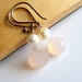 Pink Pearl Teardrop Earrings, Chalcedony Gemstone, Sterling Silver