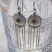 Faceted Solar quartz coin, sterling silver chain dangle, french earwire, earrings
