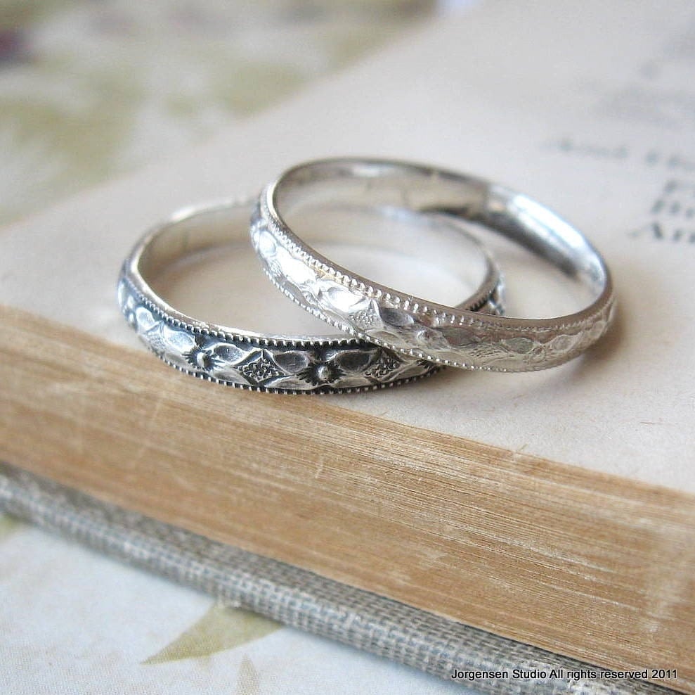 Wedding Band or Stacking Ring in Sterling Silver Diamond