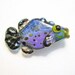 Handmade lampwork glass beads fish pendant, blue wrasse fish, SRA wearable art glass ocean animal