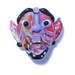 Handmade Lampwork glass bead mask, ' In the Pink' people, face jewelry, face pendant or focal, SRA by Isinglass Design
