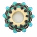 Lampwork glass bead handmade kaleidoscope mandala, aqua, purple and ivory art glass pendant or focal bead, jewelry supplies, SRA
