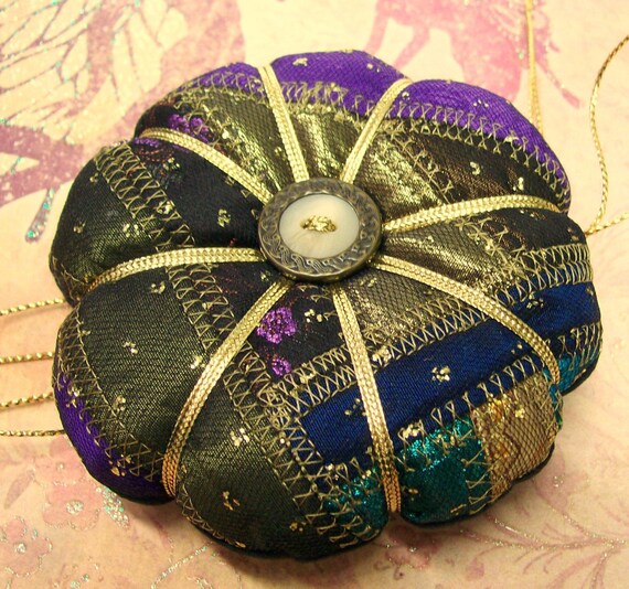 Victorian look CrazyQuilted Pin Cushion
