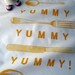 Yummy Tea towel - mustard
