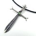 Envious Knight - Swarovski Crystal and Oxidized Sterling Silver Sword Pendant