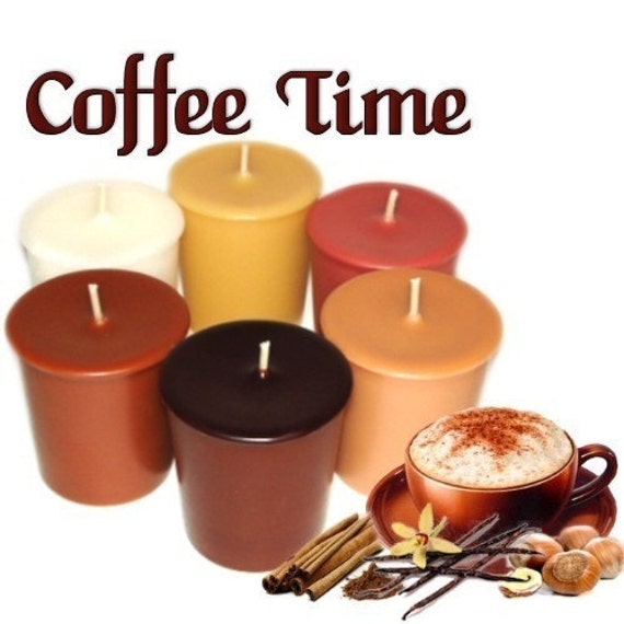 6 Coffee Time Votive Candles Variety Coffee Scents Candle