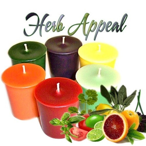 6 Herb Appeal Votive Candles Variety Package Herbal Scents