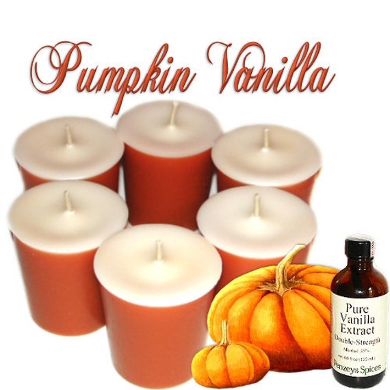 6 Pumpkin Vanilla Votive Candles Creamy Bakery Scent