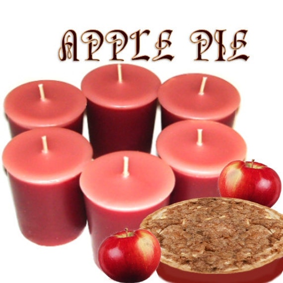 6 Apple Pie Votive Candles Baked Apple Scent