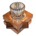 Wooden Candle Holder Recycled Wood for Pillar or Votive Candles 14 Star Design Home Decor Handmade