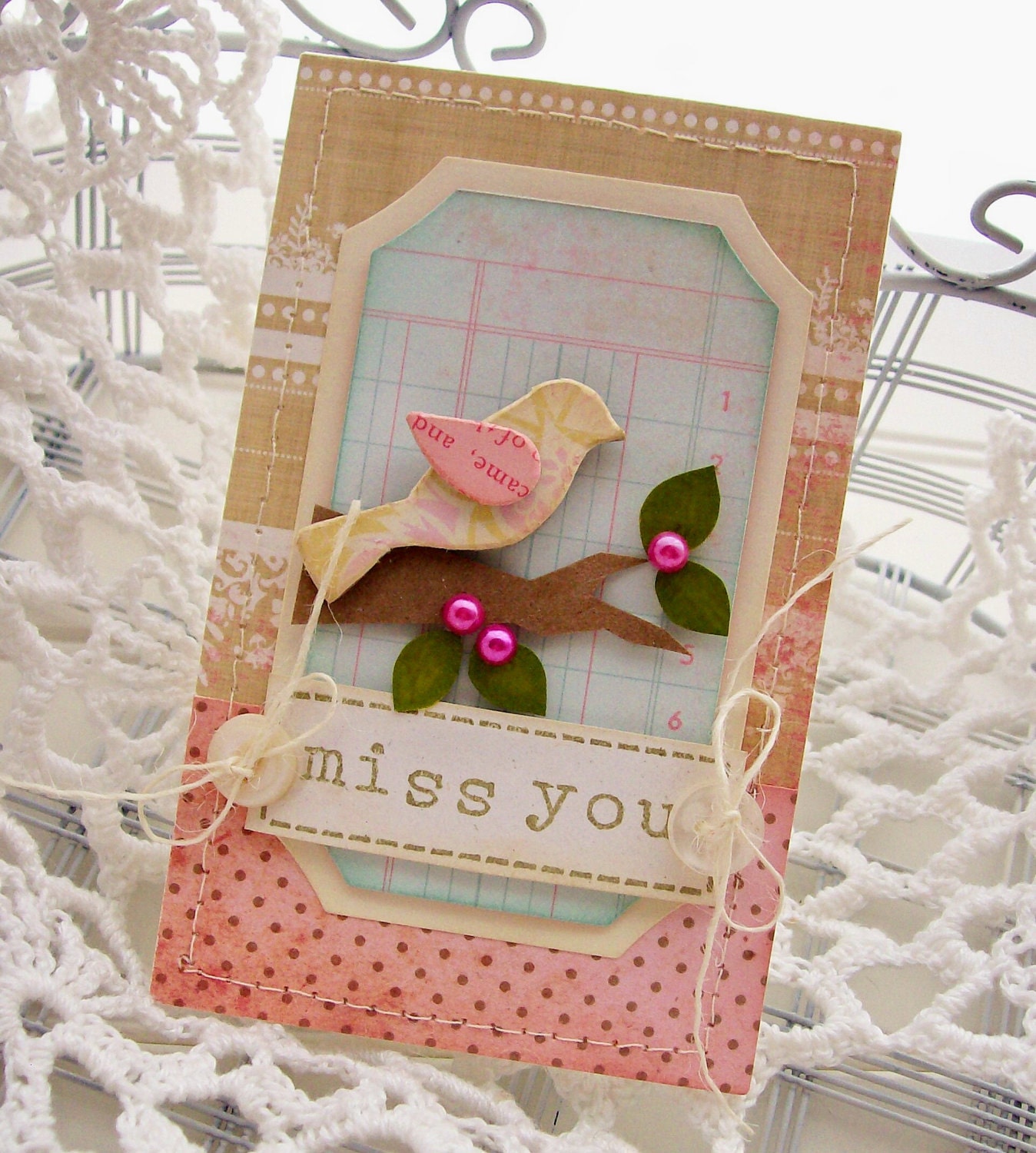 Miss You Handmade Card