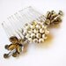 Nostalgic Wedding No.26 - Glittering Vintage Rhinestone and Faux Pearl Bridal / Special Occasion Hair Comb