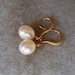 White Pearl Earrings Pearl Drops Earrings Gold Earrings