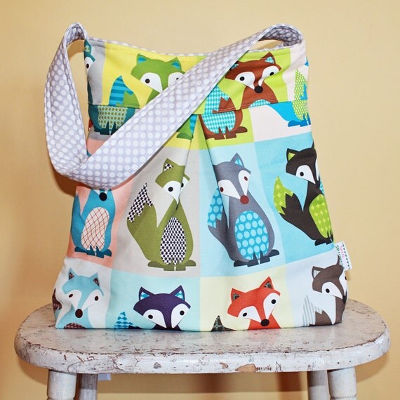 gray fox diaper bag