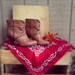 VINTAGE Leather Ankle Booties with Southwestern Motif