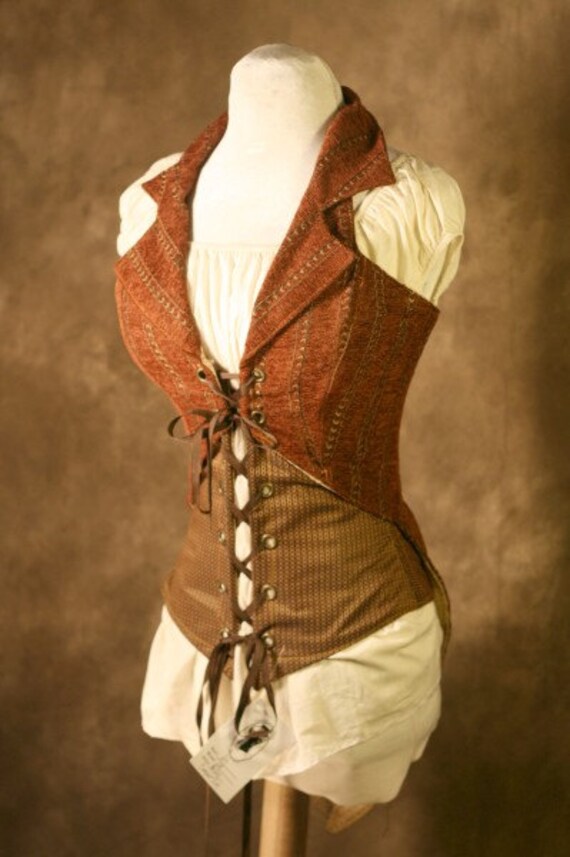 Items similar to Rich Brown Pirate Corsair Corset on Etsy