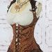 Waist 36-38 Orange and Brown Paisley Vixen Corset