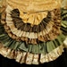Tattered Bustle Ruffle in Soft Green and Cream