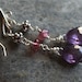 Handmade Gemstone Earrings, Purple Zircon, Pink Tourmaline, Sterling Silver Wire Wrapped Dangles