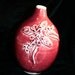 Red Flowered Bottle Vase