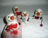 lil knitting snowman - needle felt Christmas decoration