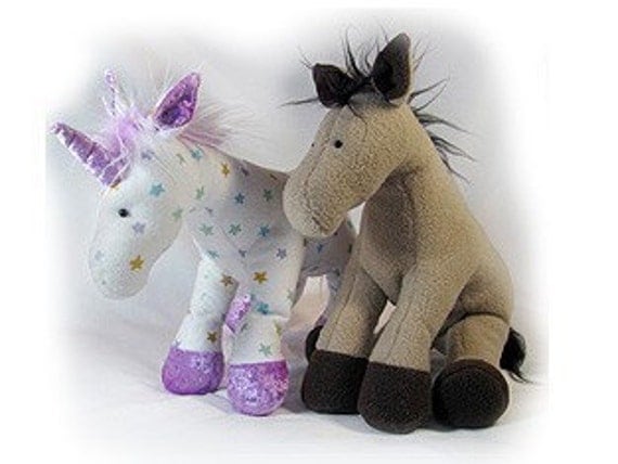 unicorn horse plush toy pattern pdf instant download