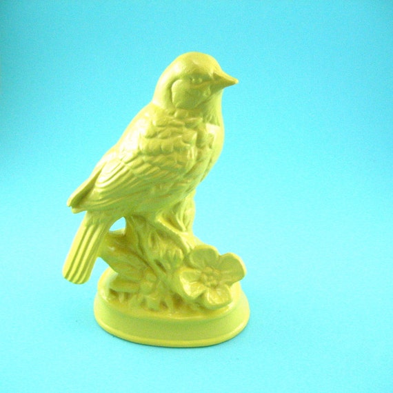Ceramic Bird Retro Yellow by snew on Etsy