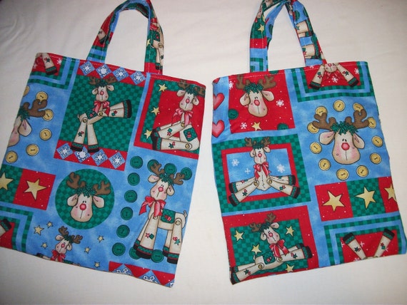 handmade christmas gift tote bags blue red green by handmade christmas gift tote bags blue red green by