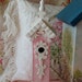 Adorable Hand Painted Pink Birdhouse with Victorian Accents