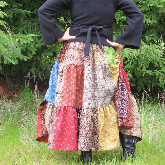 Womens Handmade Patchwork Skirt FREE SIZE to 18