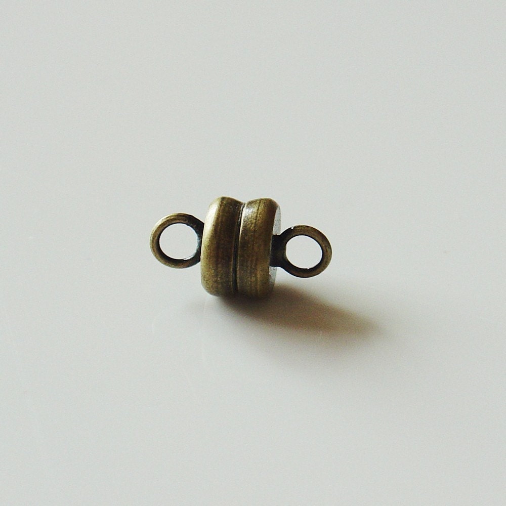 6mm x 10mm Round Barrel Clasp Antique Brass 4