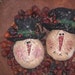 Set of 2 Primitive Frosty the Snowman Holiday Christmas Ornaments Ornies Bowl Fillers