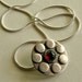 SUNFLOWER Necklace made with Recycled Sterling Silver and a Garnet Gemstone - One of a Kind