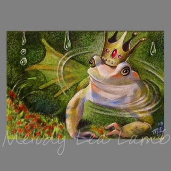 Frog Prince Two Melody Lea Lamb ACEO Print