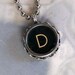 Black Letter D Vintage Typewriter Key Necklace