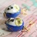 Sweet little Blue Porcelain Owl Earrings