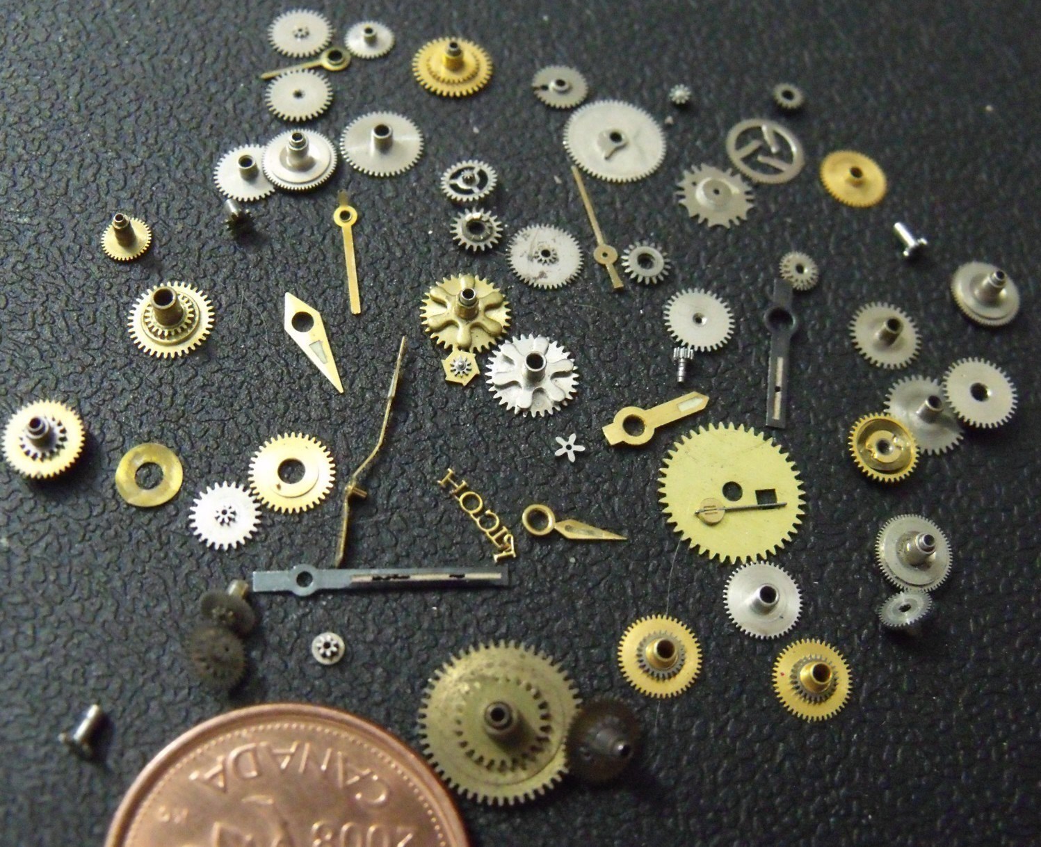 60 Assorted Watch GEARS Parts Hands Etc. A25A Doubles