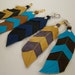 Leather Feather, royal blue and ink black feather keychain/ bag charm