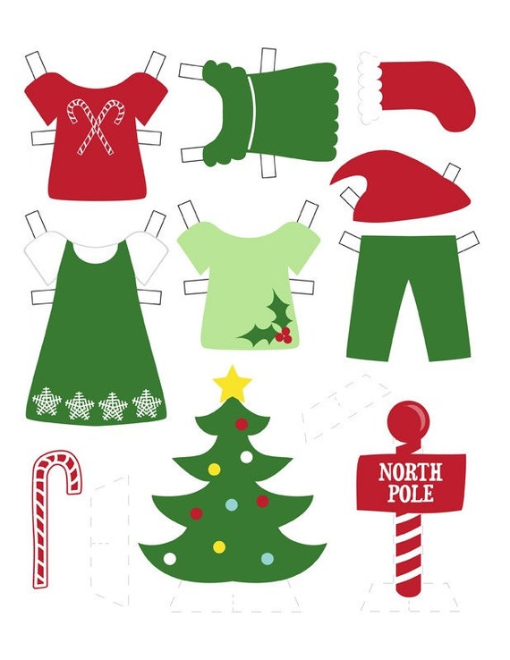 Printable elf paper doll PDF