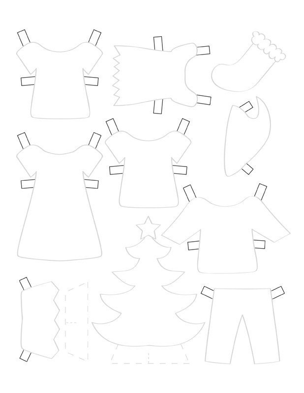 Printable elf paper doll PDF