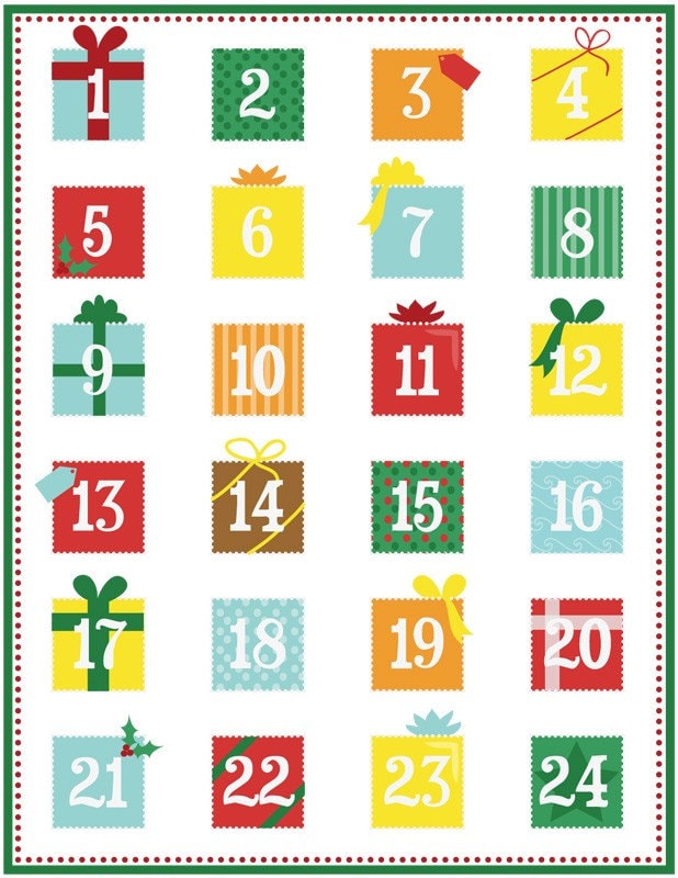Printable advent calendar PDF