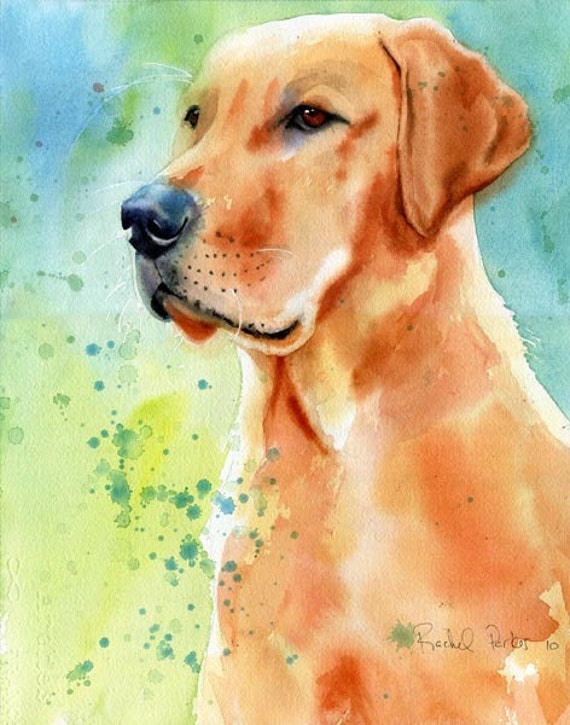 Yellow Labrador Lab Art Original painting dog Pet Portrait in