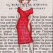 Original ACEO painting on vintage book page - Paris, 1961 - What She Wants