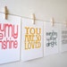 set of 5 inspirational screen prints