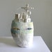 RESERVED -Ceramic Sculpture - City Head - Mixed Media Art - cityscape face